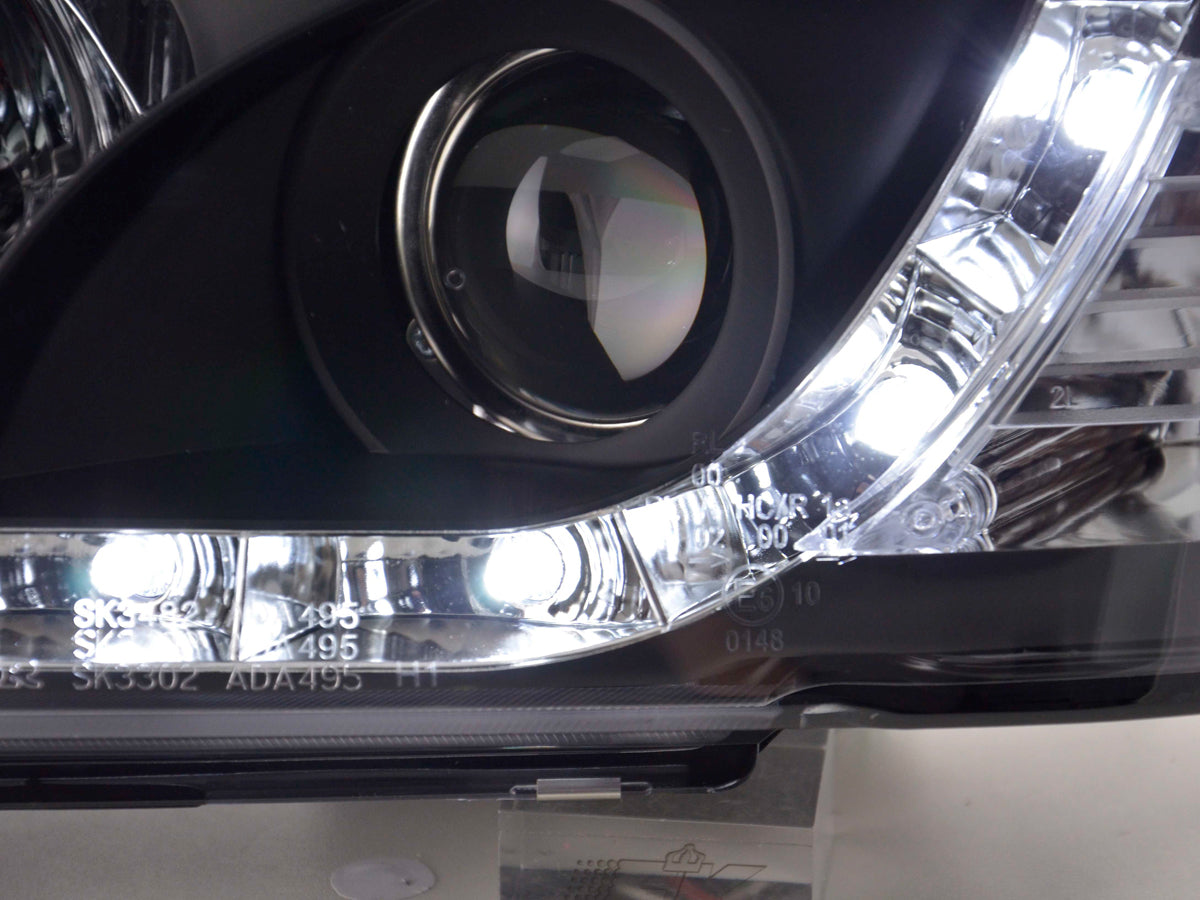 Scheinwerfer Set Daylight LED Tagfahrlicht Audi A4 B5 8D 99-01 schwarz Scheinwerfer Set Daylight LED Tagfahrlicht Audi A4 B5 8D 99-01 schwarz